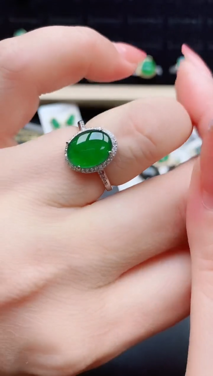 【闪购商品】翡翠戒指银S925镶嵌212112
