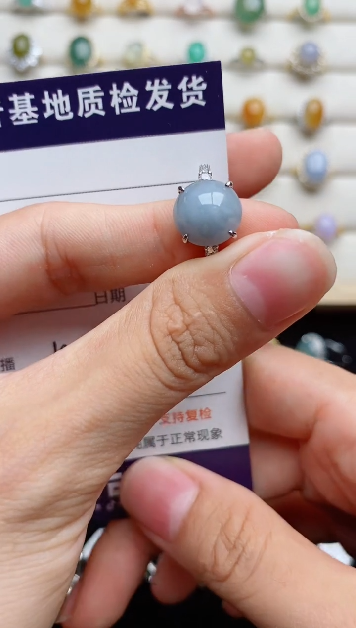 翡翠戒指银S925镶嵌....