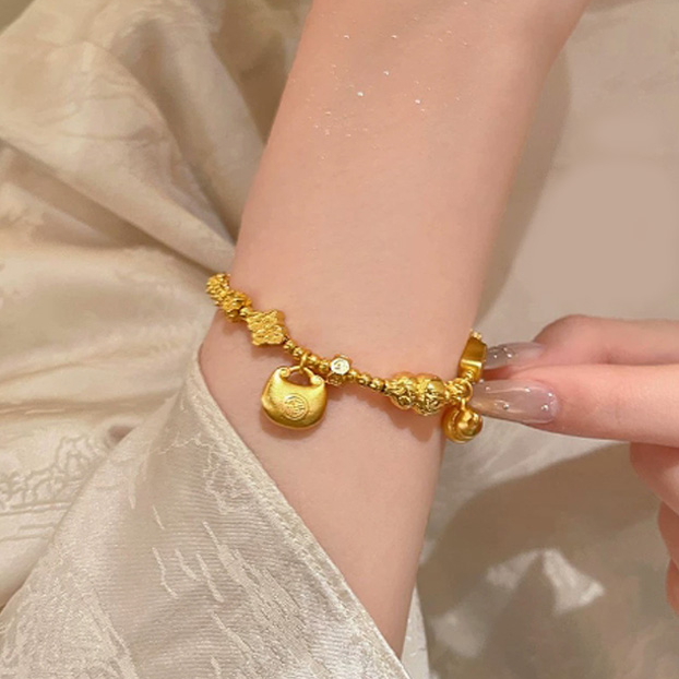 福韵天玺 铜合金手链 《韵系列》喜乐胖福圈手串礼物送女友首饰小众