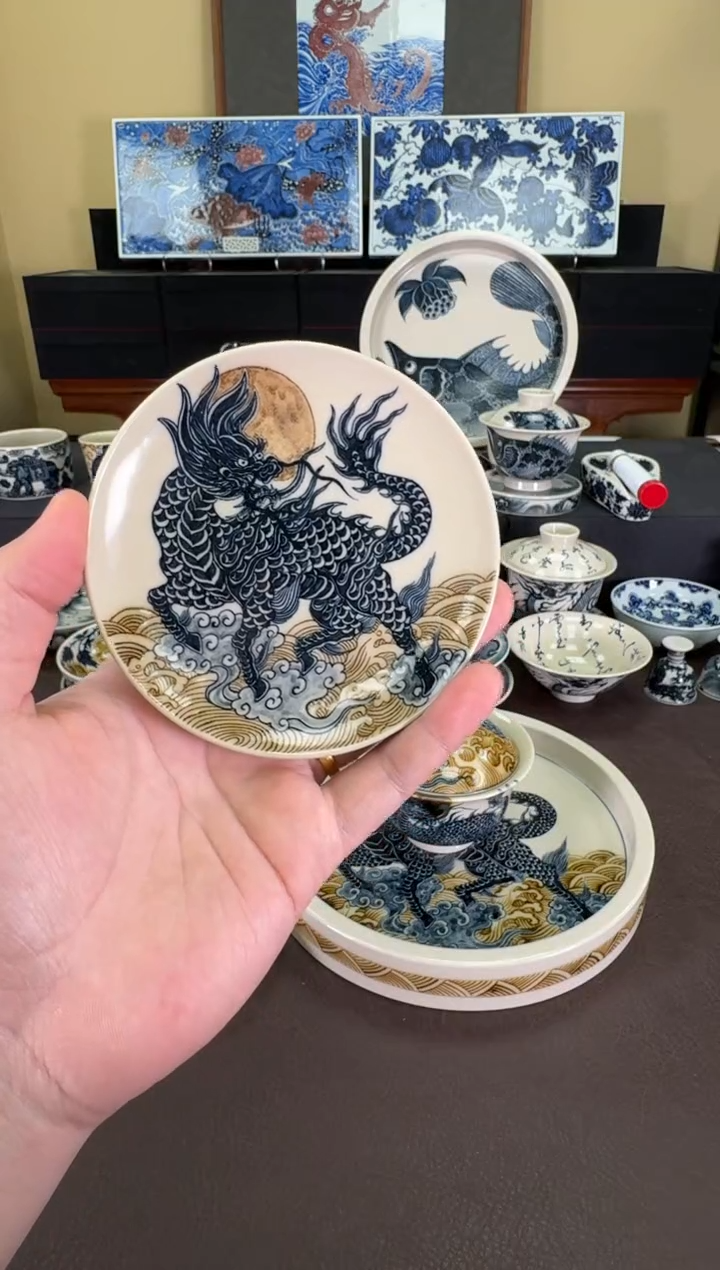 【闪购商品】二号釉麒麟纹杯垫