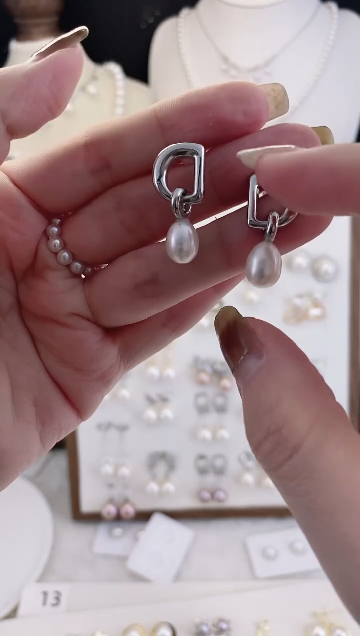 合金耳饰淡水珍珠00045