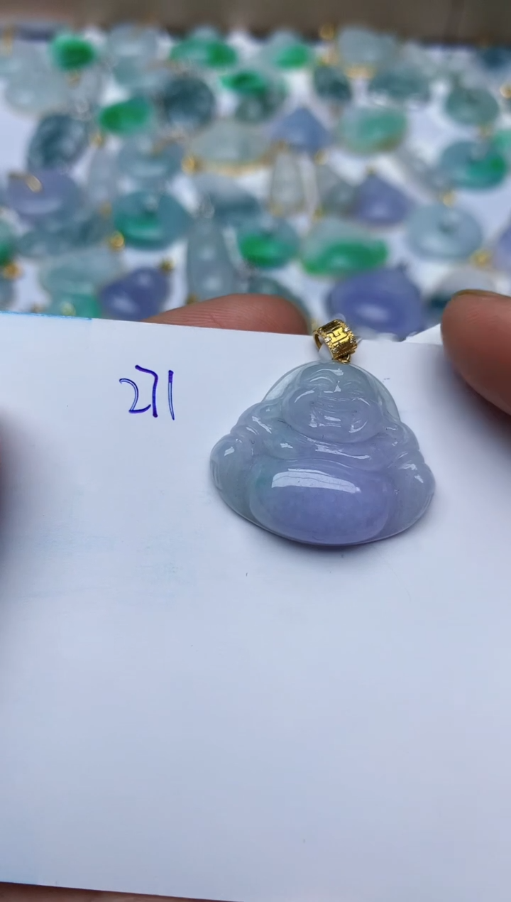 【闪购商品】翡翠颈饰18K金镶嵌天然翡翠A货