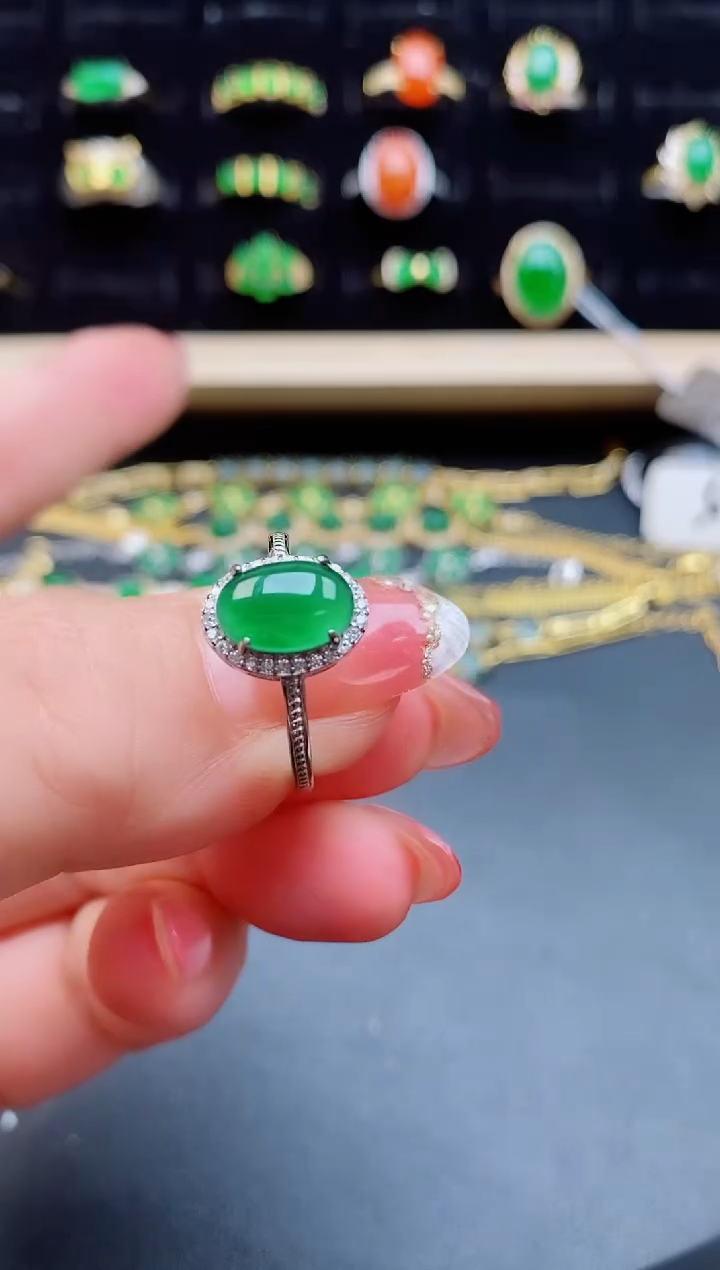 【闪购商品】翡翠戒指银S925镶嵌121211