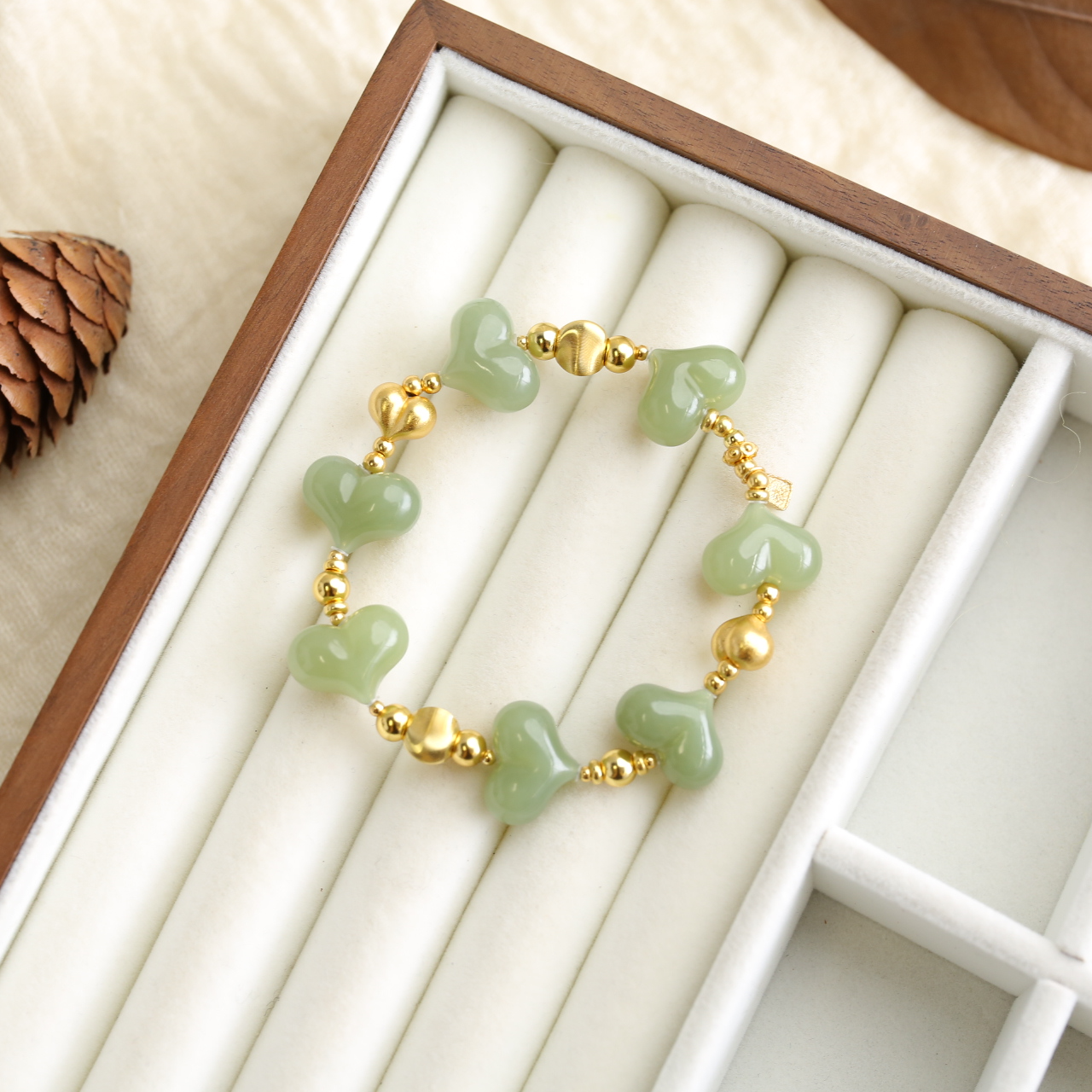 【云边/玉心】和田玉爱心 手串（多样性发货）