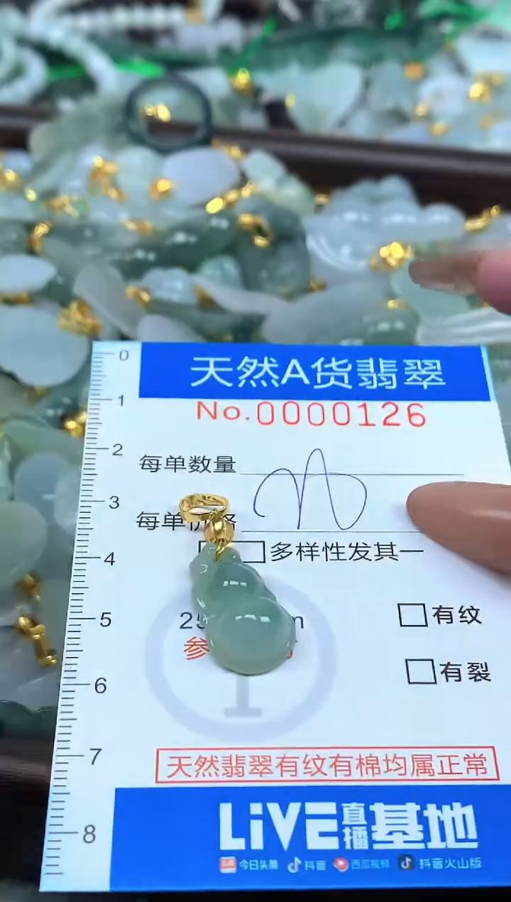 颈饰未镶嵌翡翠净货挂件-0126