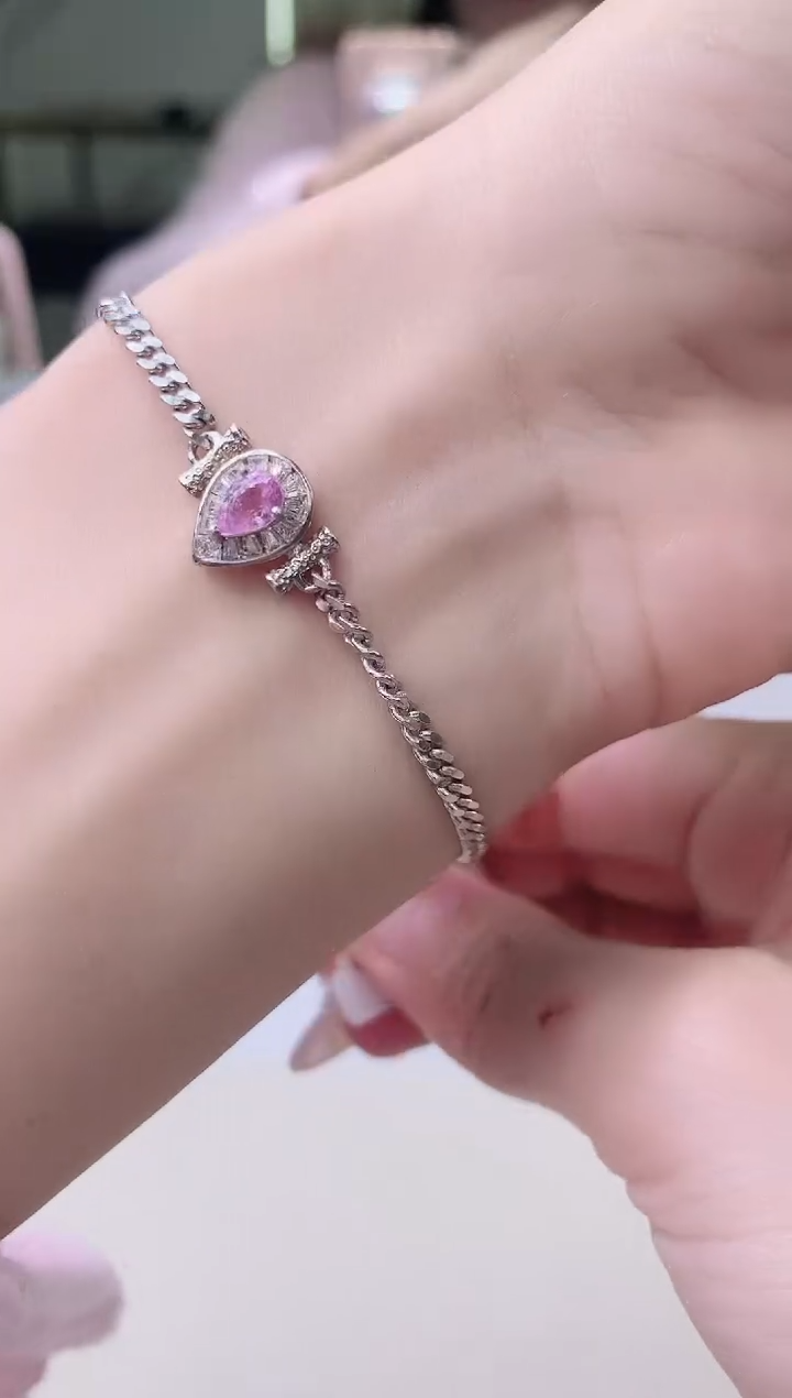 【闪购商品】彩色蓝宝石手链银S925镶嵌9-16