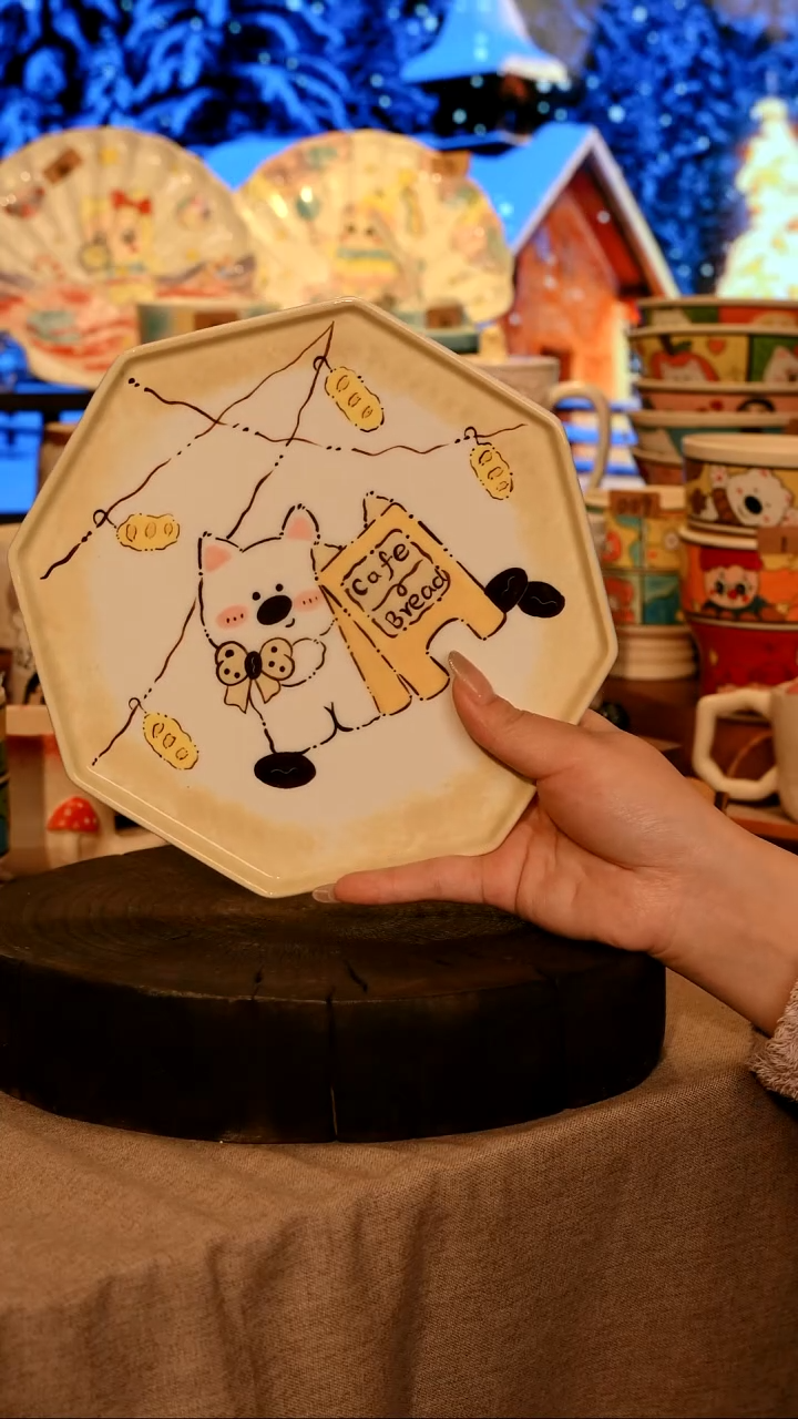 陶瓷221景德镇原创设计师款高温陶瓷手工手绘