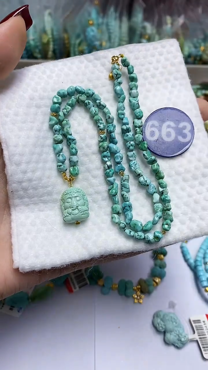 【闪购商品】绿松石项链18K金镶嵌663