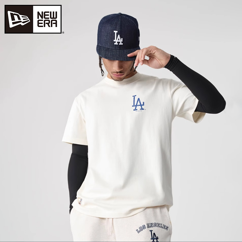 New Era x MLB纽约洋基队和洛杉矶道奇队手绘系列印花圆领短袖T恤