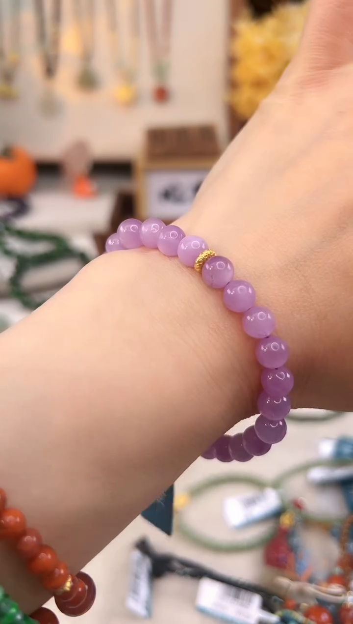 【闪购商品】锂辉石手串18K金镶嵌@@C957L014543