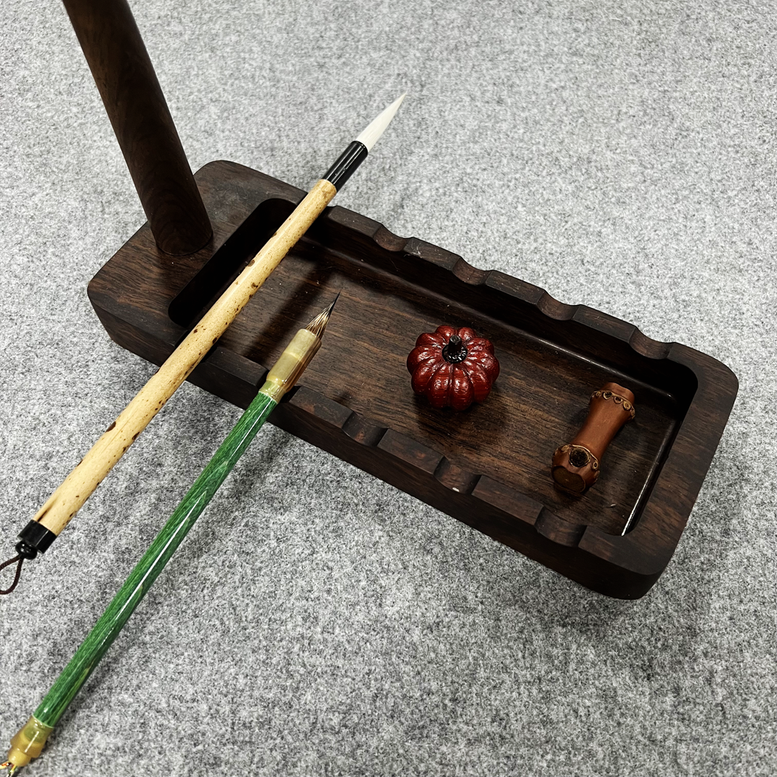 祥云黑檀红木笔架