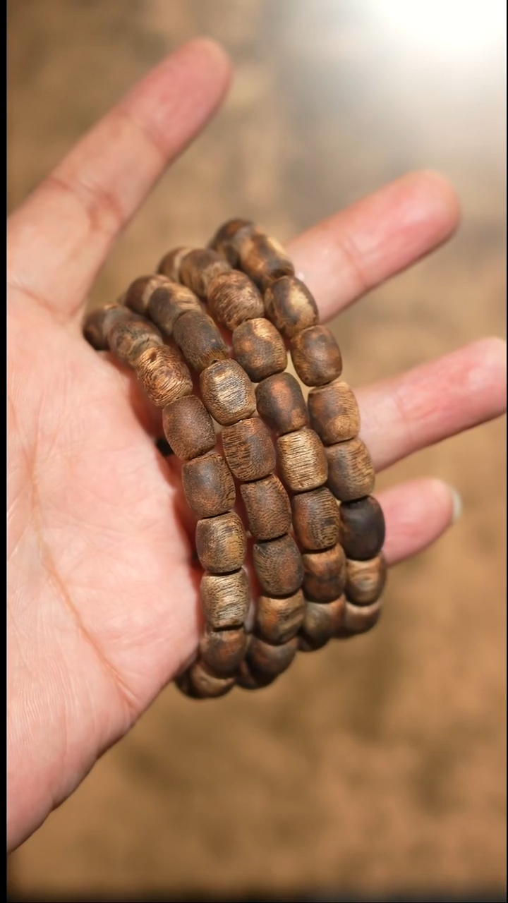沉香手串海南绿奇楠9mm瘤疤单圈7克 多样性发一