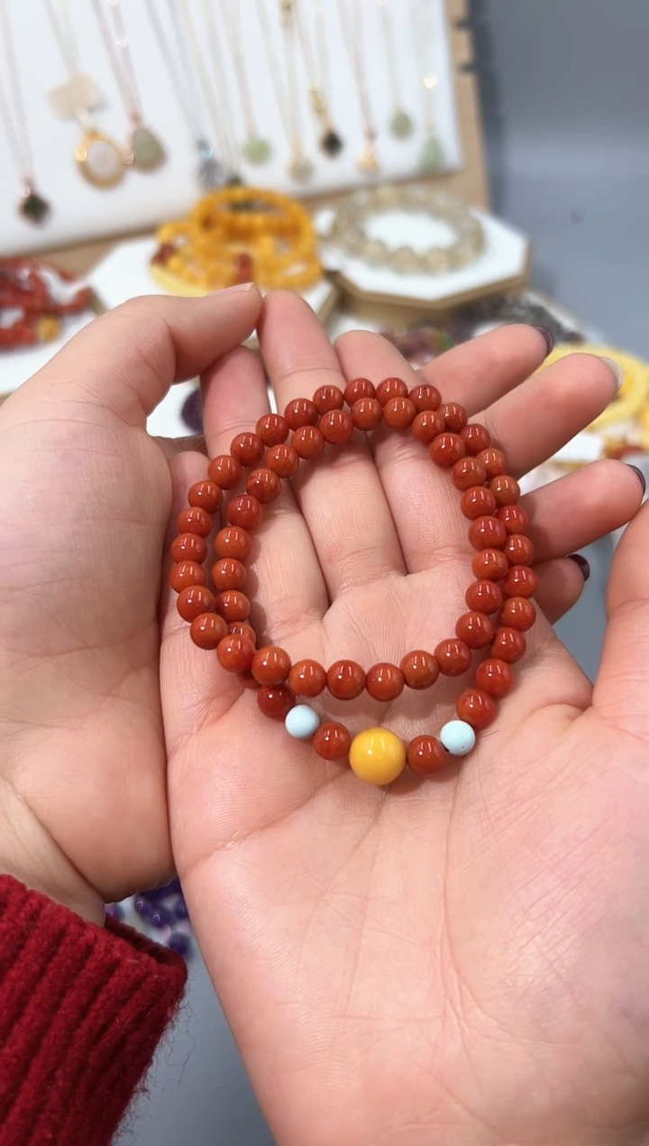 【闪购商品】南红玛瑙手串未镶嵌南红双圈