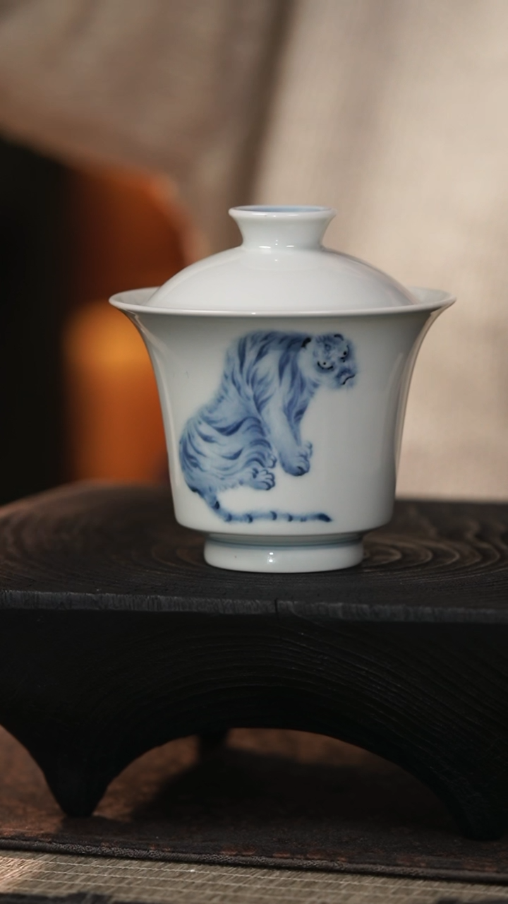 【闪购商品】老虎马蹄盖碗茶杯