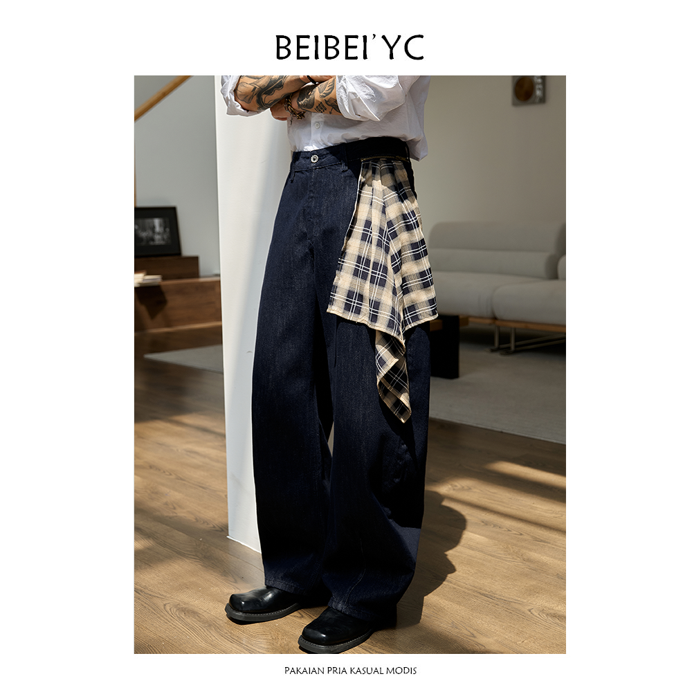 BEIBEI 格韵弯刀· baggy原牛弯刀牛仔裤100%棉休闲复古腔调 8805