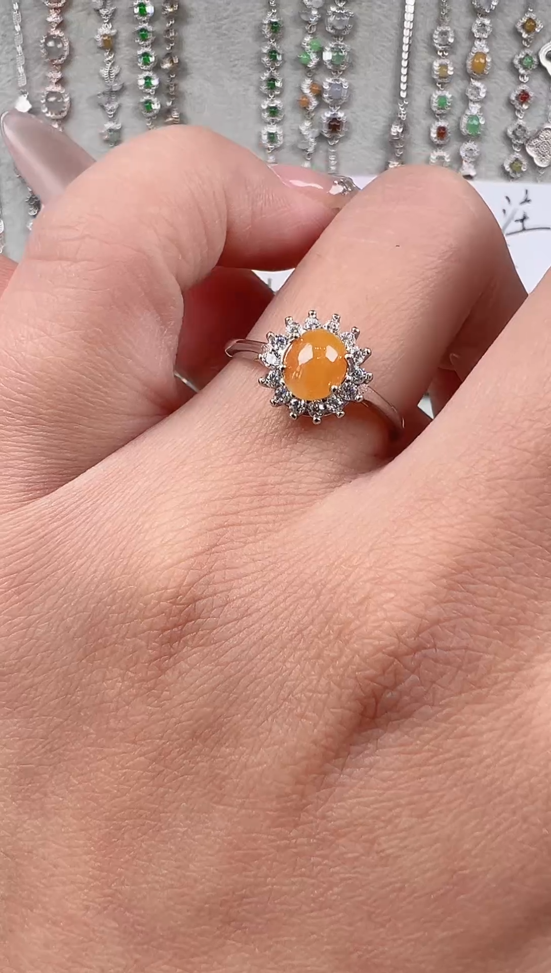 【闪购商品】翡翠戒指银S925镶嵌天然缅料保A保真保天然