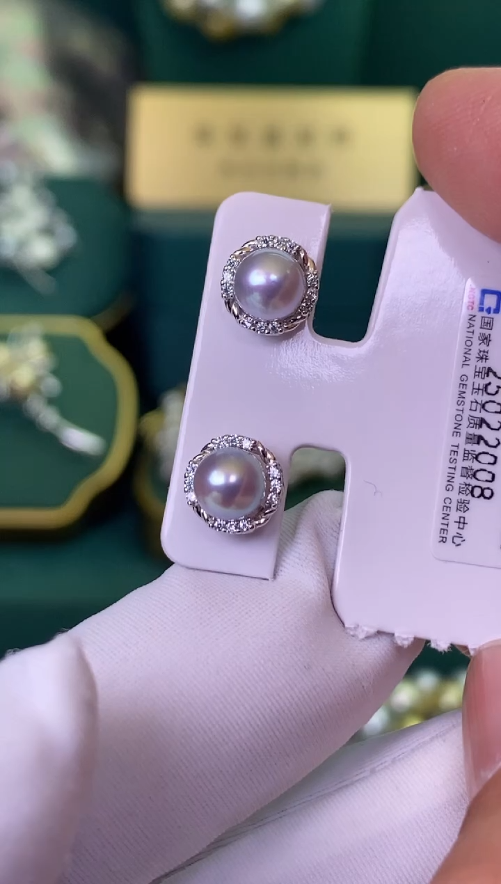 【闪购商品】海水珍珠耳饰银S925镶嵌1