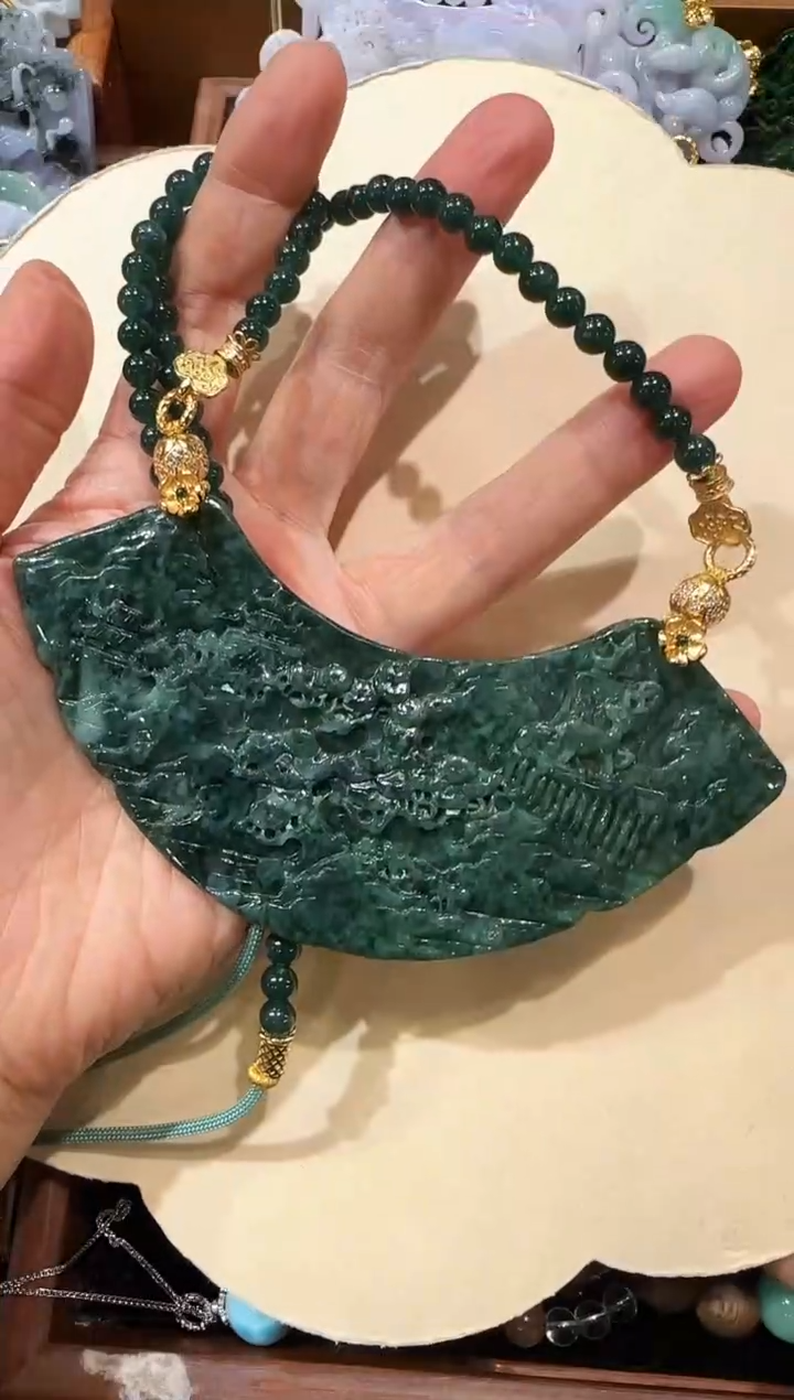 【闪购商品】翡翠未镶嵌颈饰国风