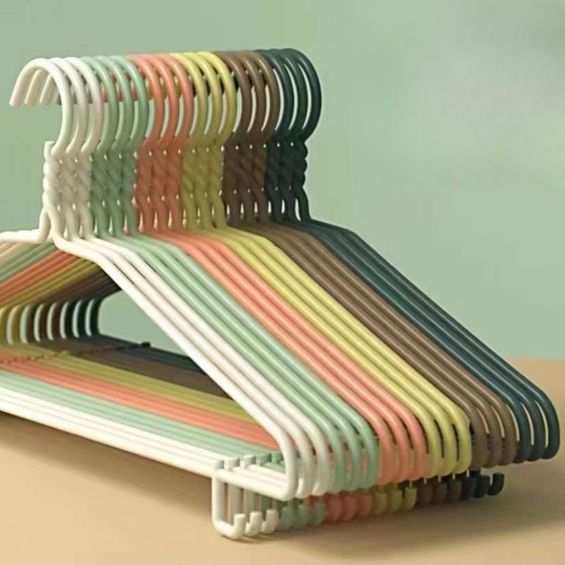 10只成人衣架铁制耐老化阳台衣撑家用衣服架防滑晒衣架