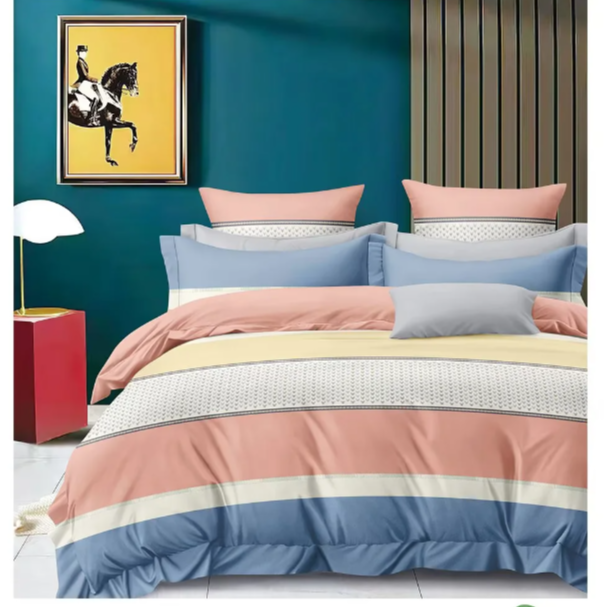 （042）【特价福利】加厚斜纹棉床单2.45*2.45米（+－5公分）千鸟格-粉