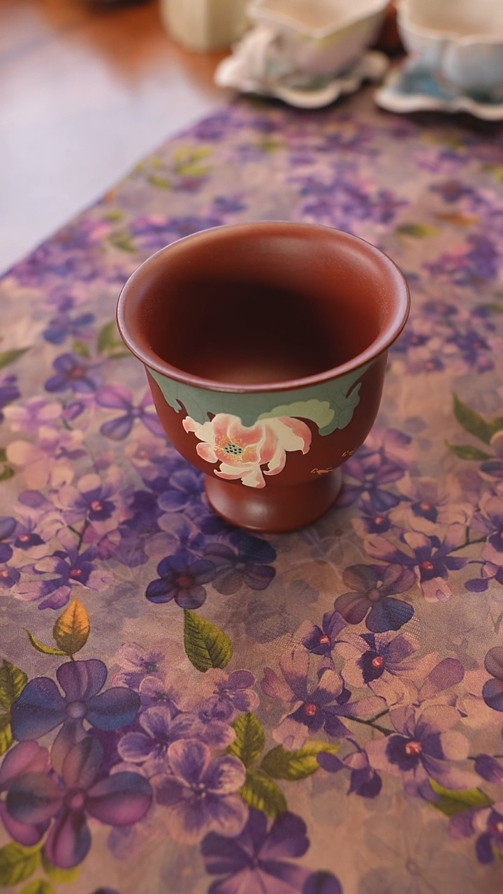 茶壶紫砂大红袍高足 荷花杯