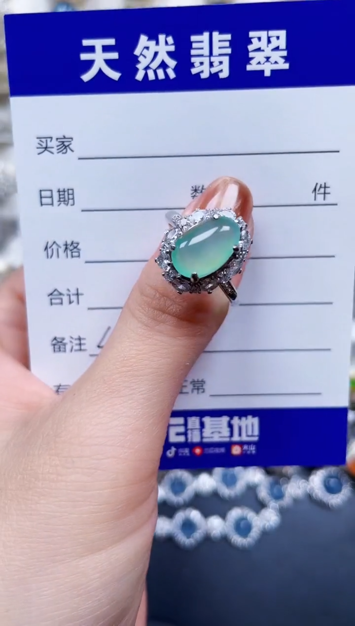 银S925镶嵌戒指翡翠431