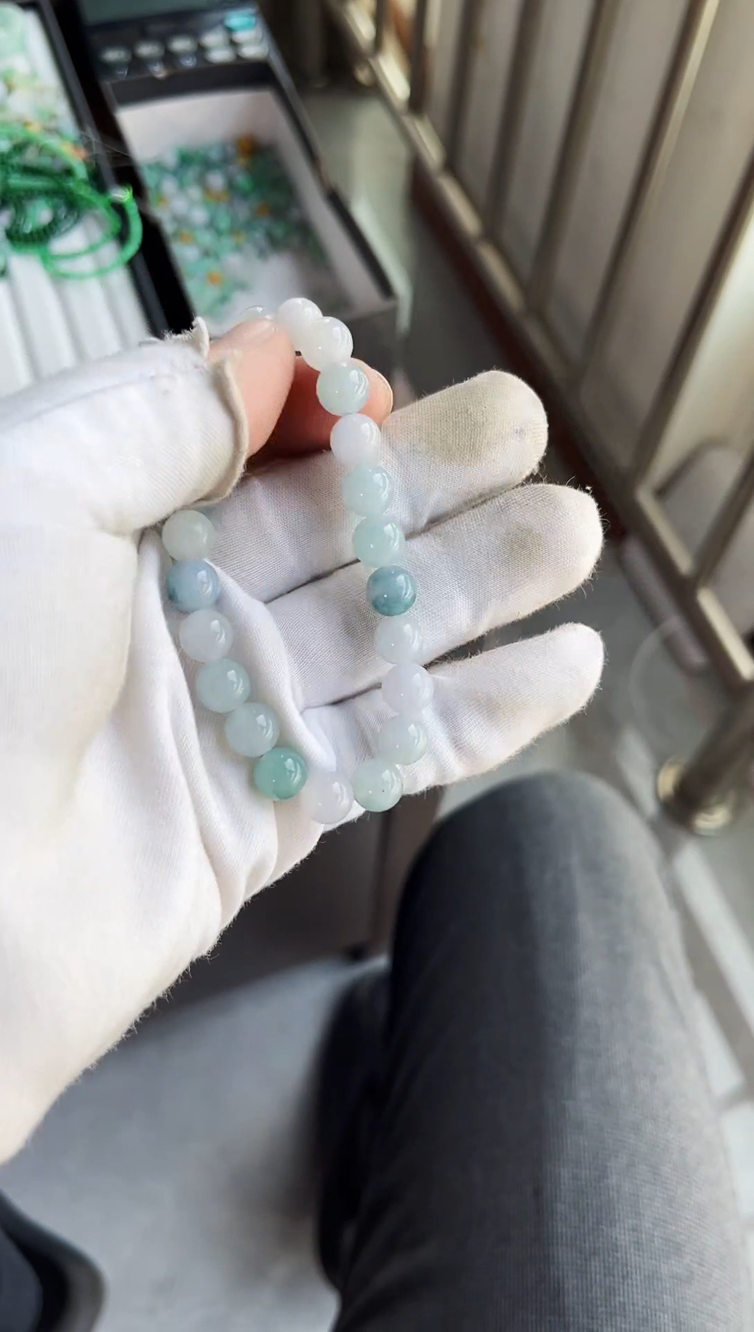 散珠翡翠翡翠手串 卡9