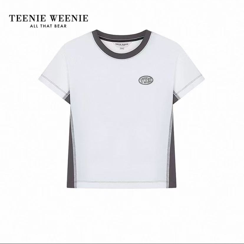 TEENIEWEENIE修身短款TTRA252609T夏季半袖女款休闲圆领