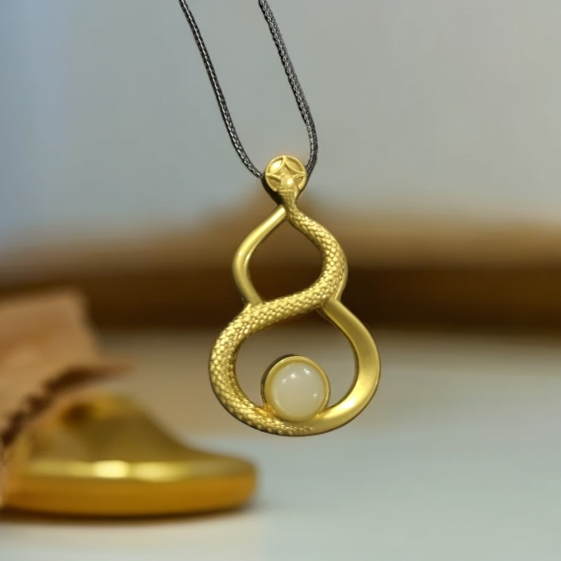 【李刚抖音基地质检发货】天然和田玉转运珠➕镶嵌葫芦玉吊坠