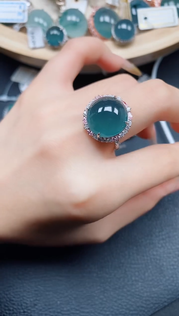【闪购商品】翡翠戒指银S925镶嵌翡翠