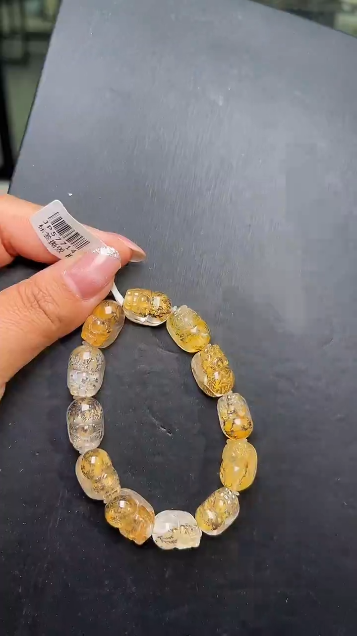 未镶嵌手串水晶 胶花小树貔貅手串 37-38g JP57714