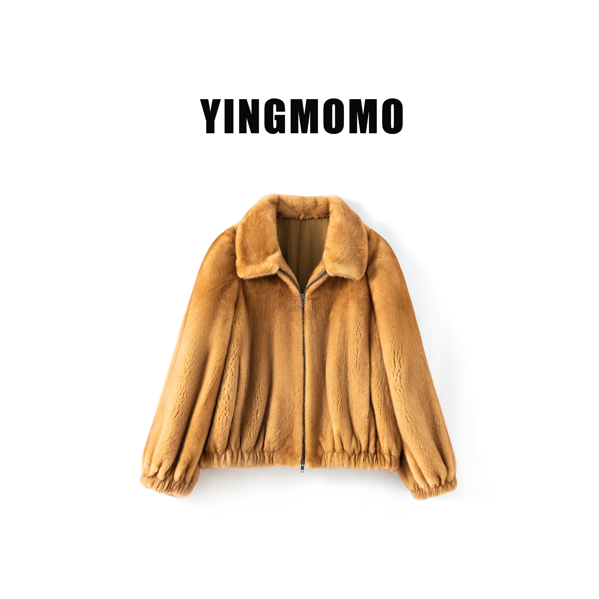 【YINGMOMO】影哥「梅莉达」紫金短二天鹅绒立领中古夹克皮草
