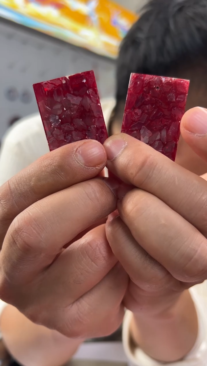 天然辰砂金**堂晶体无事牌