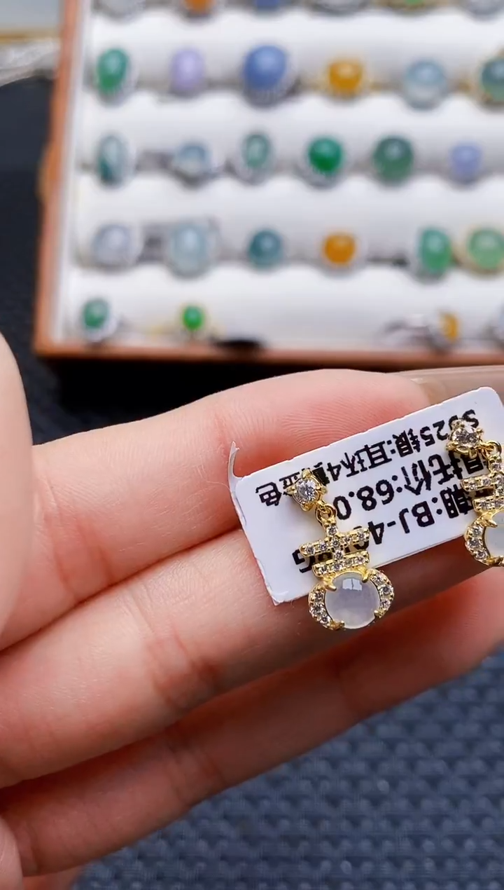 银S925镶嵌戒指翡翠2168