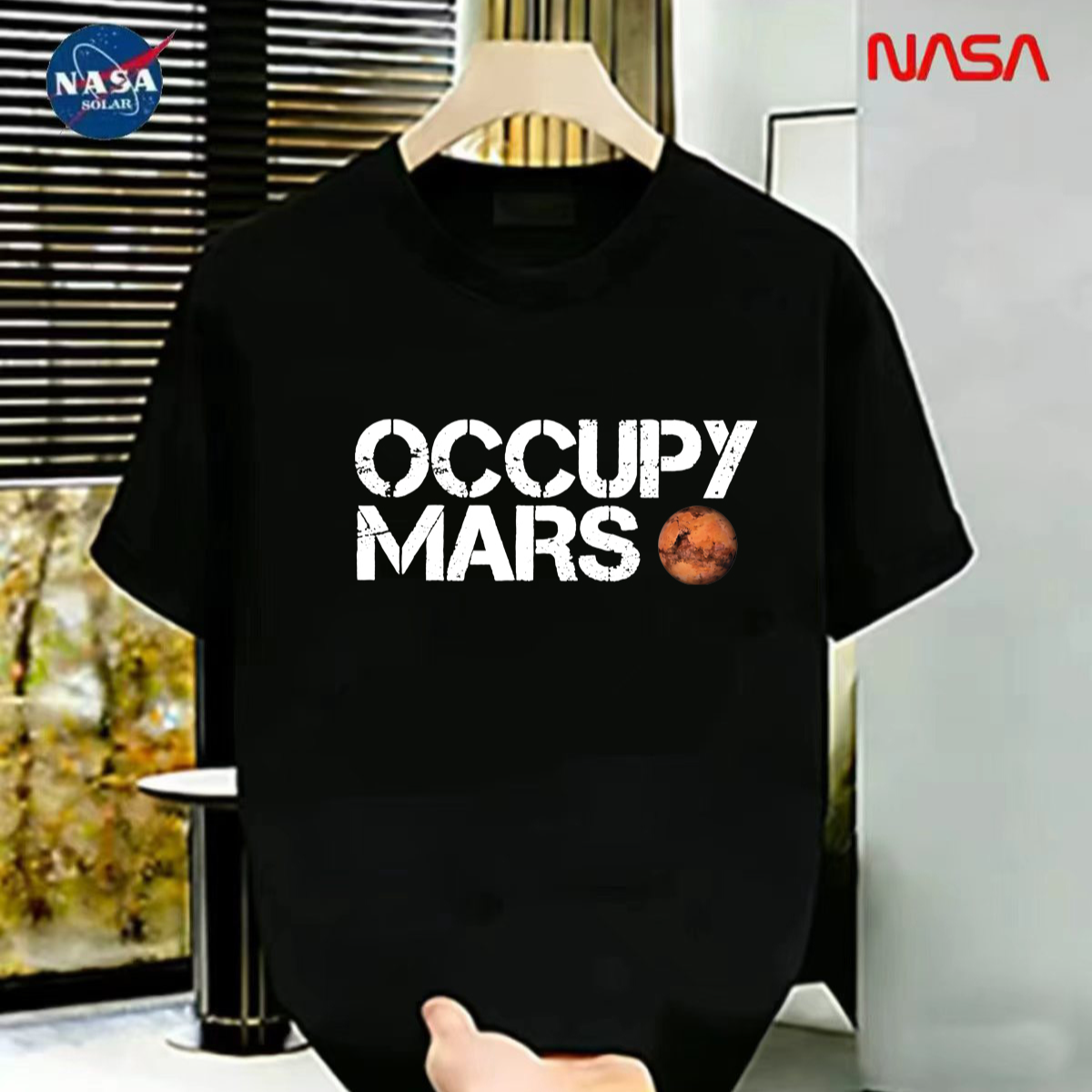NASA联名纯棉夏季圆领短袖T恤微宽松时尚男女同款休闲百搭41