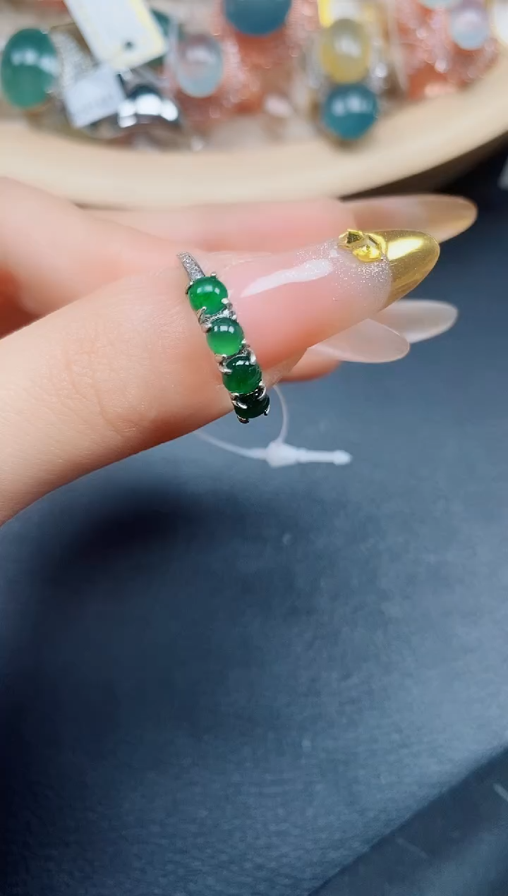 【闪购商品】翡翠戒指银S925镶嵌翡翠