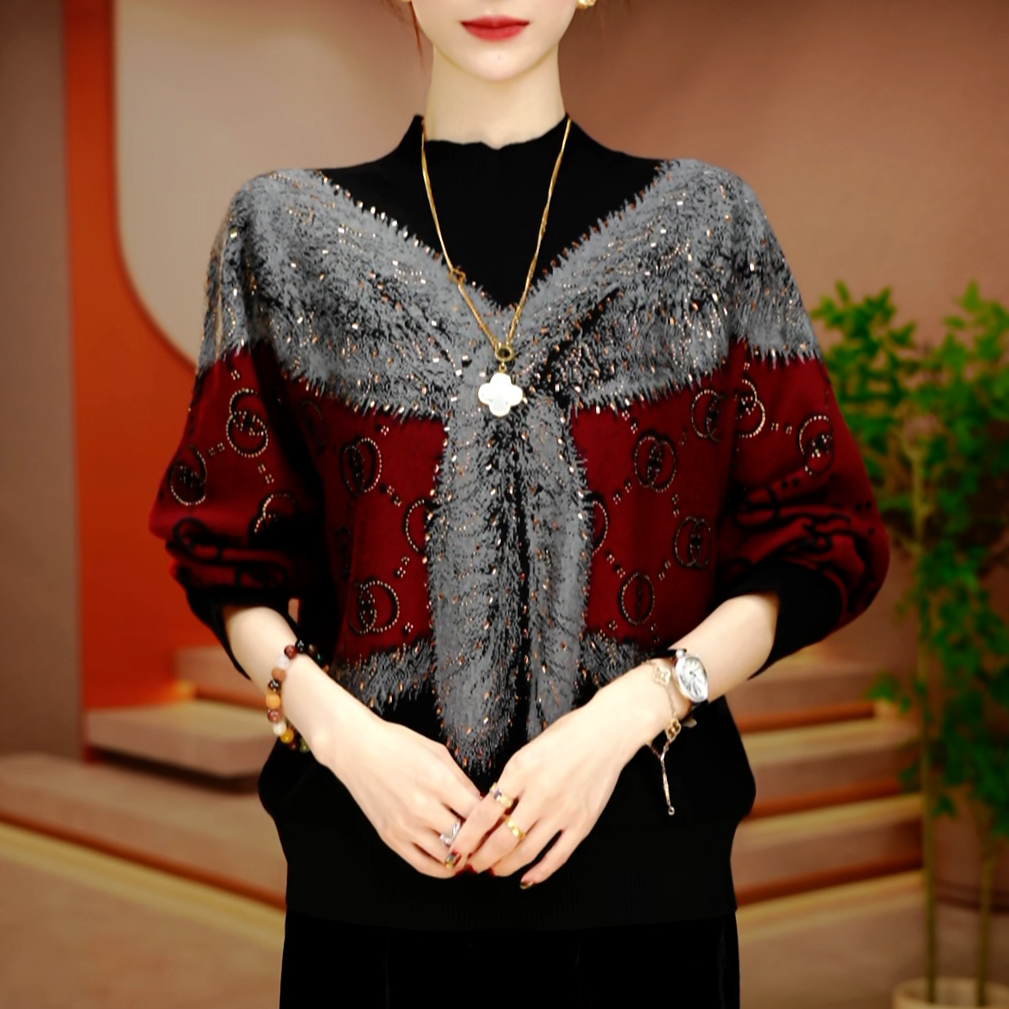 A251101-秋冬新款抗起球针织羊毛衫减龄洋气宽松女士气质时尚