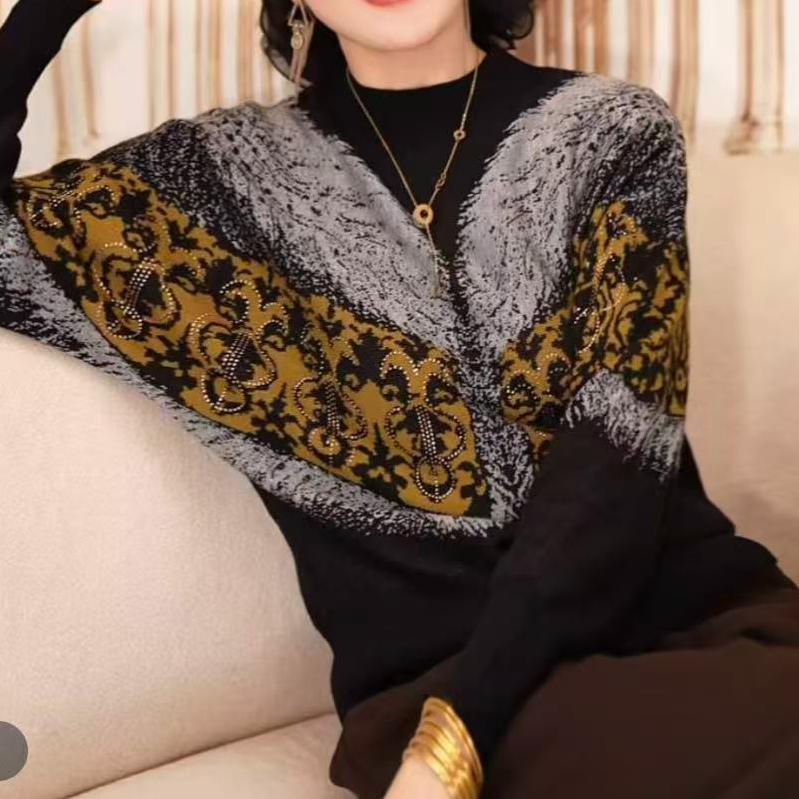 2025冬季新款妈妈装针织衫百搭上衣气质中年女装休闲时尚内搭毛衣