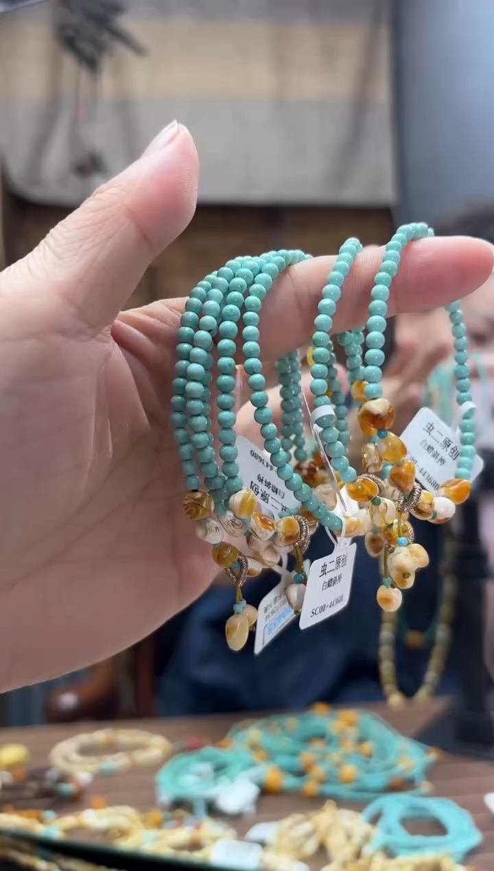 绿松石未镶嵌颈饰多样性发一件 设计款 手串