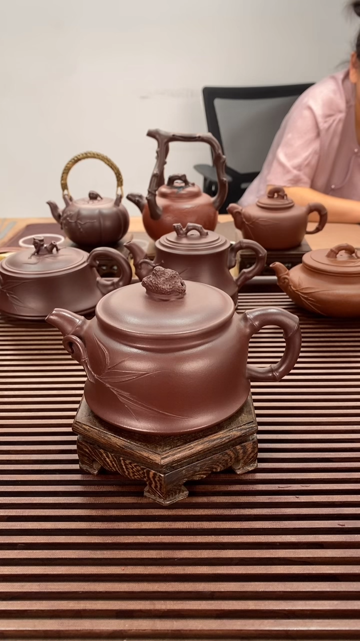 茶壶紫砂无**意微瑕不退换230毫升逸竹紫泥