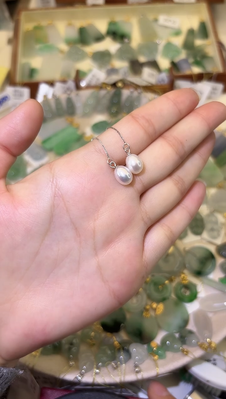 银S925镶嵌耳饰淡水珍珠墨***?耳饰