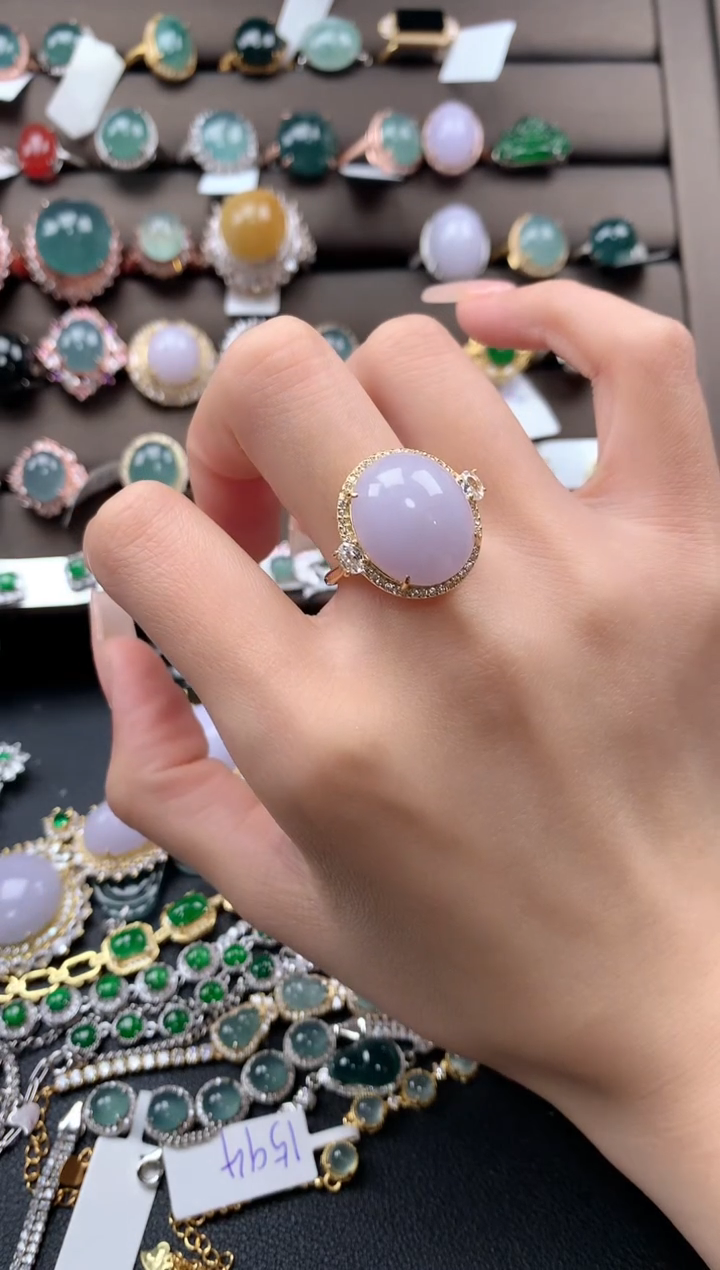 【闪购商品】翡翠戒指银S925镶嵌432432423