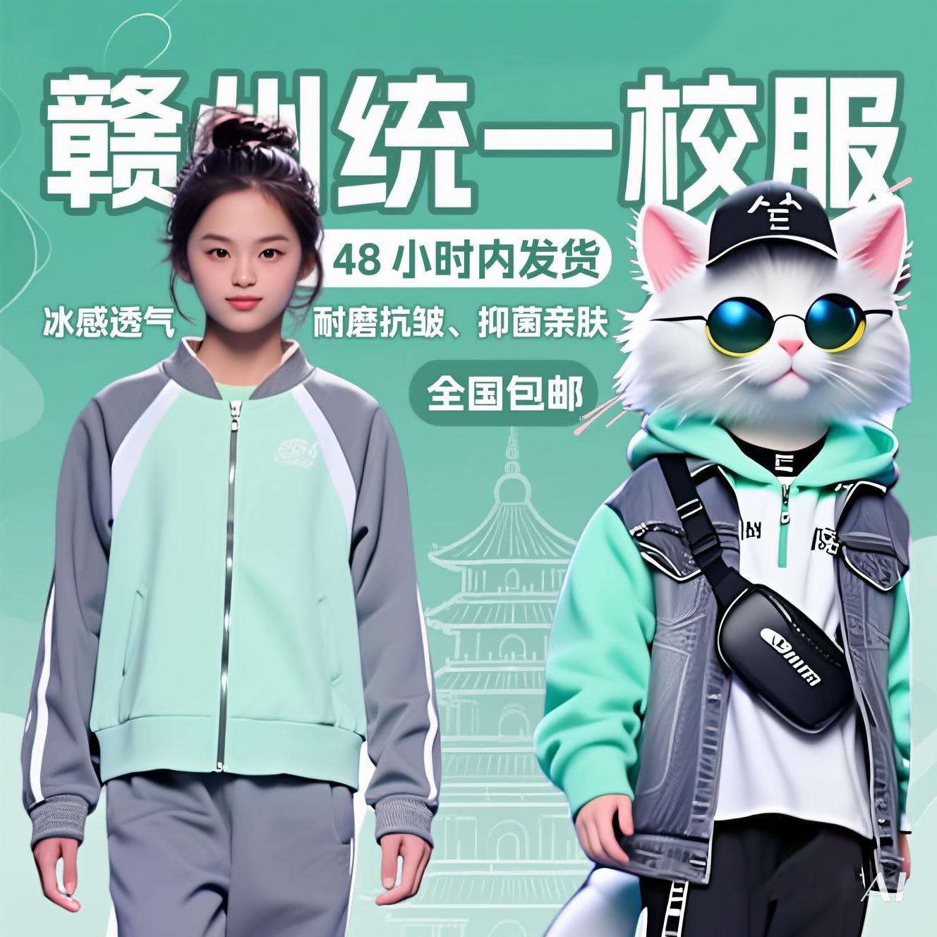 【校长推荐】赣州市统一校服春秋款男女生校服套装高中初中小学幼儿