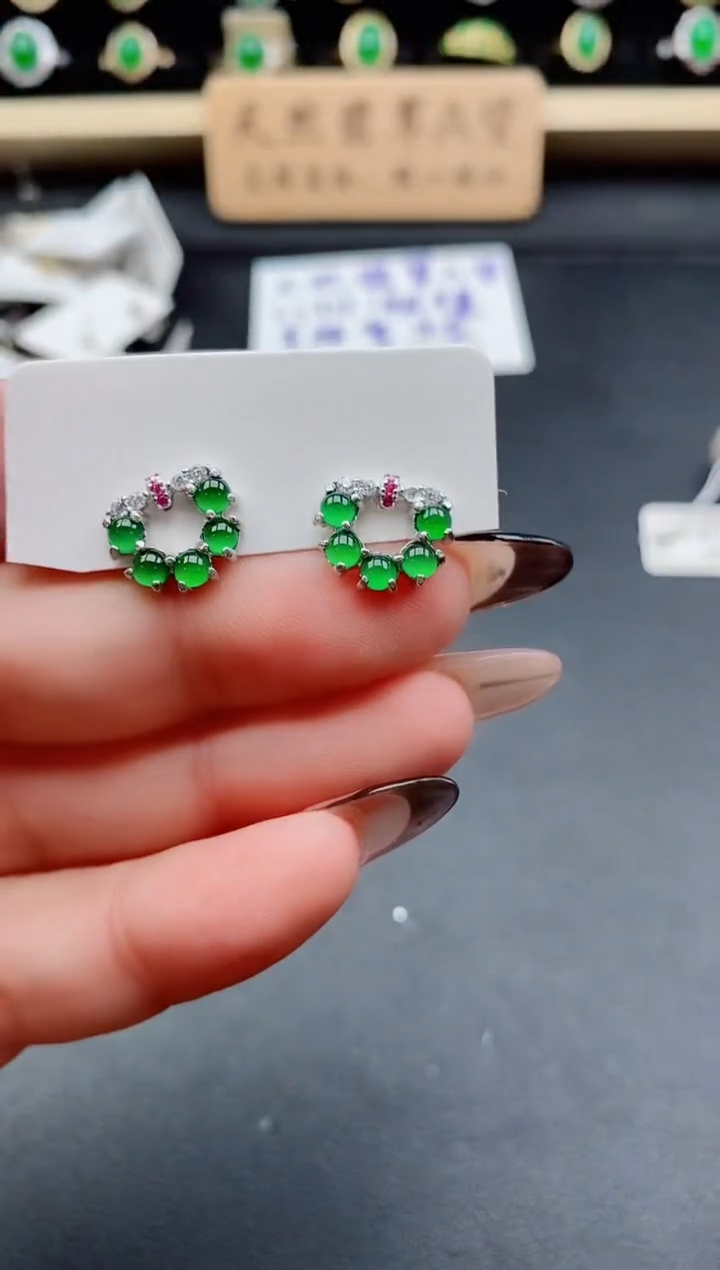 银S925镶嵌戒指翡翠1