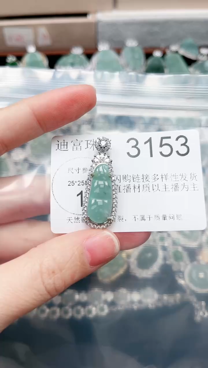 【闪购商品】翡翠颈饰未镶嵌赠皮绳3153