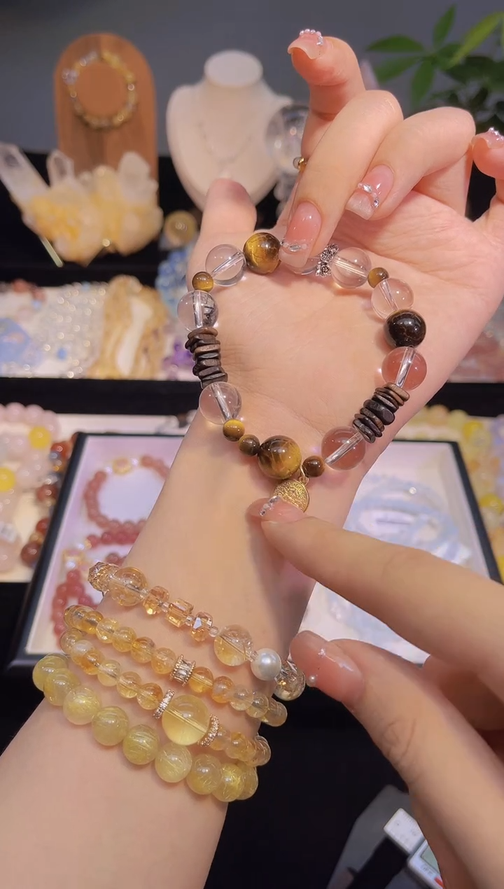 未镶嵌手串水晶白水沉香多宝