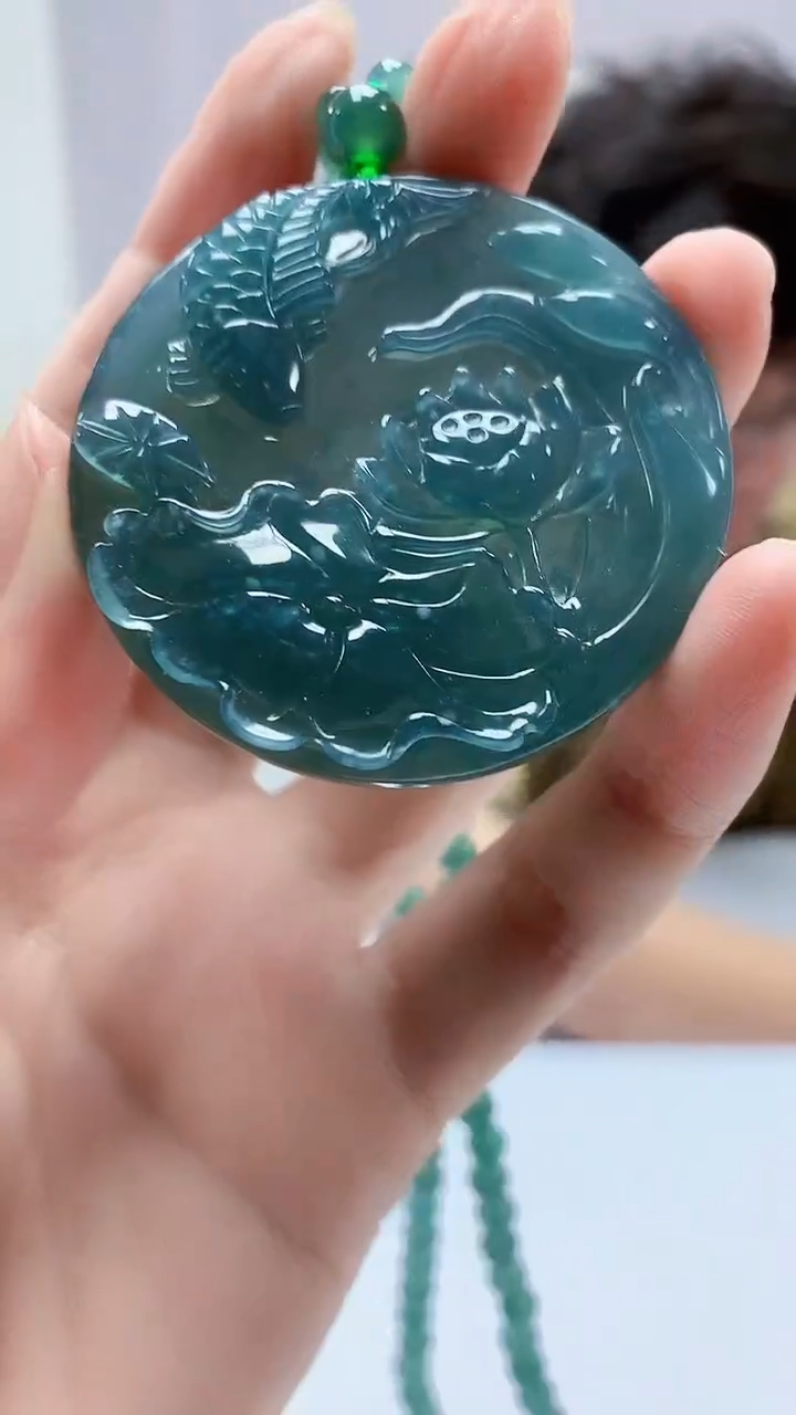 【闪购商品】定制翡翠未镶嵌4688zm-毛货挂件赠珠链146花