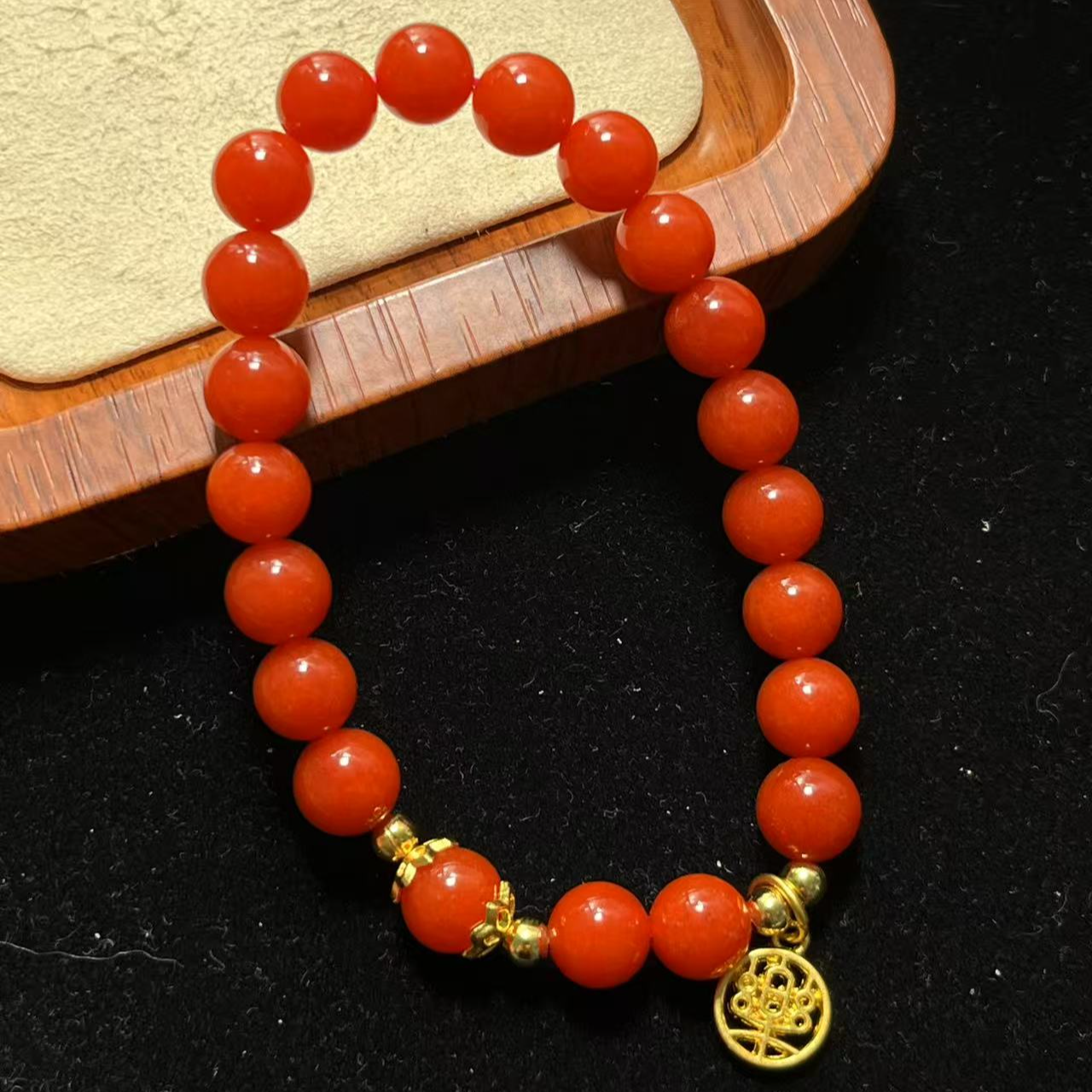 [停业清货]锦红色圆梦款8m手串-162-多样性发一