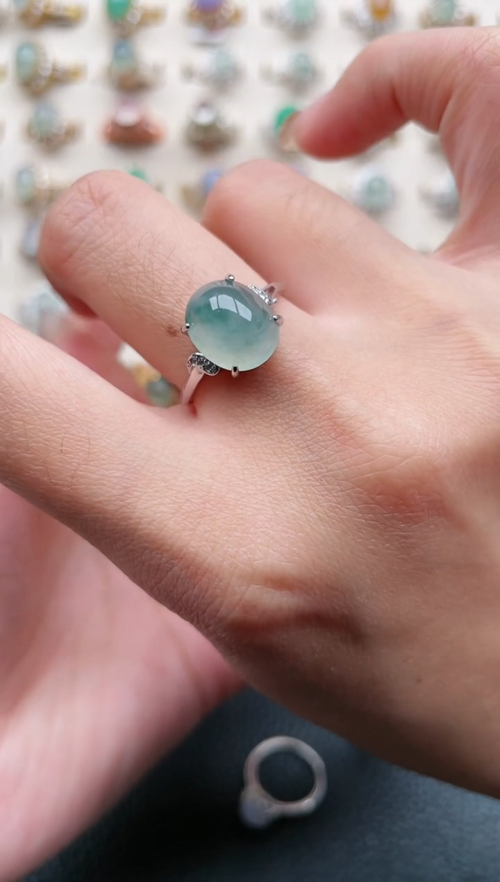 【闪购商品】翡翠戒指银S925镶嵌1111