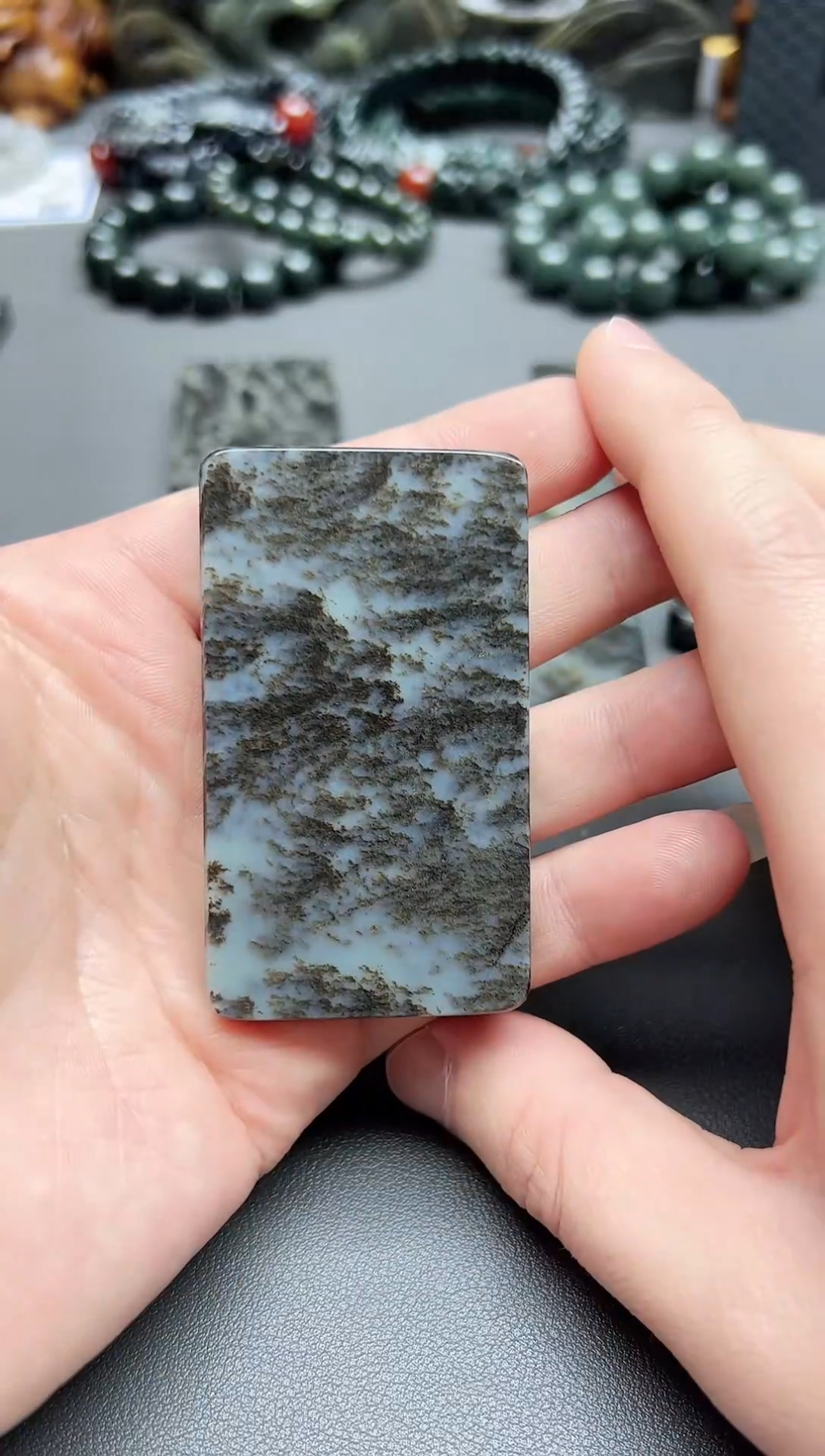 颈饰未镶嵌和田玉天****o若羌青花意境平安无事牌